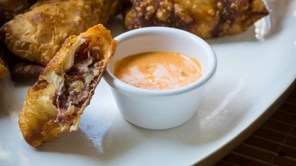 Reuben Egg Rolls with Bacon & Beer Sauerkraut Jawns I Cooked