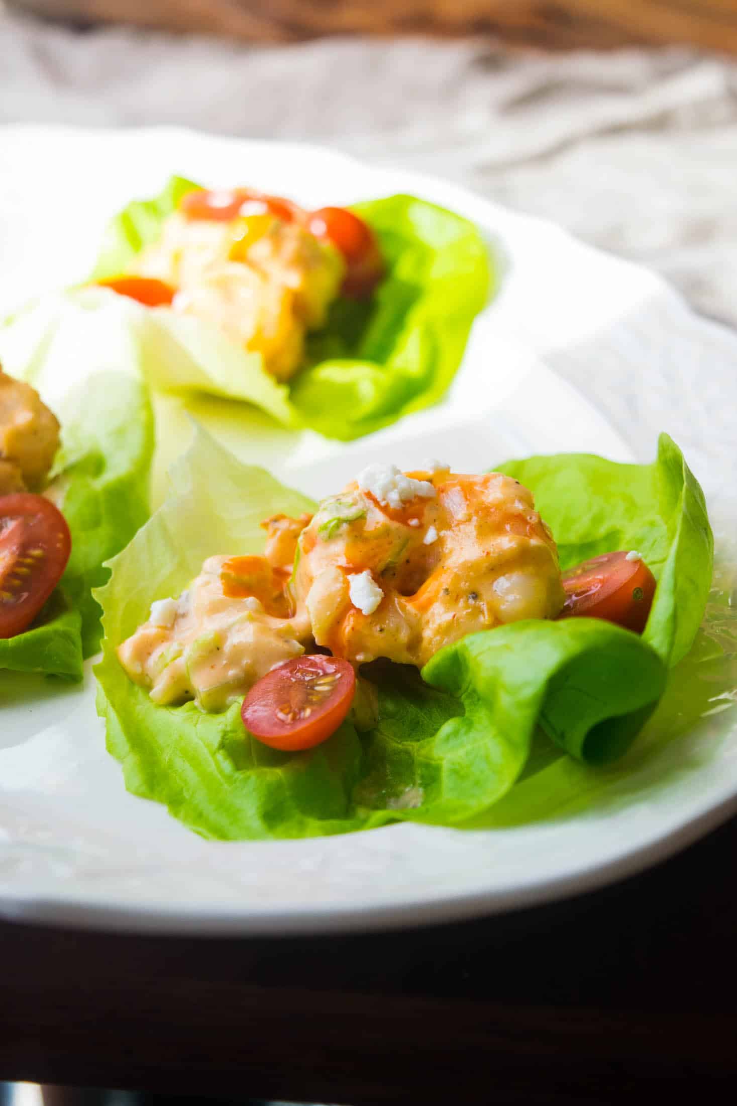 buffalo shrimp salad lettuce wraps