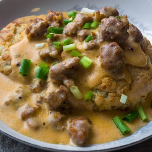 Chorizo Biscuits and Gravy Jawns I Cooked