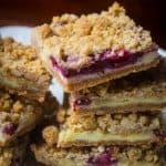 Blackberry Lime Cheesecake Crumble Bars