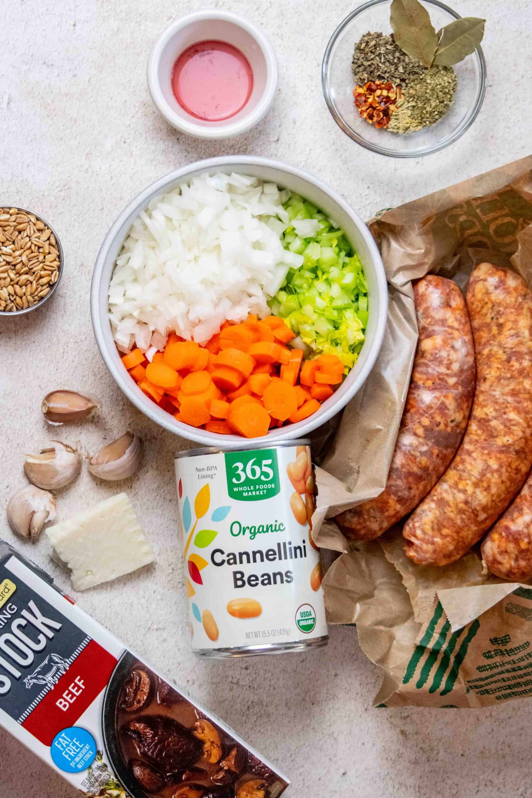 Instant Pot Tuscan White Bean Soup with Sausage and Farro