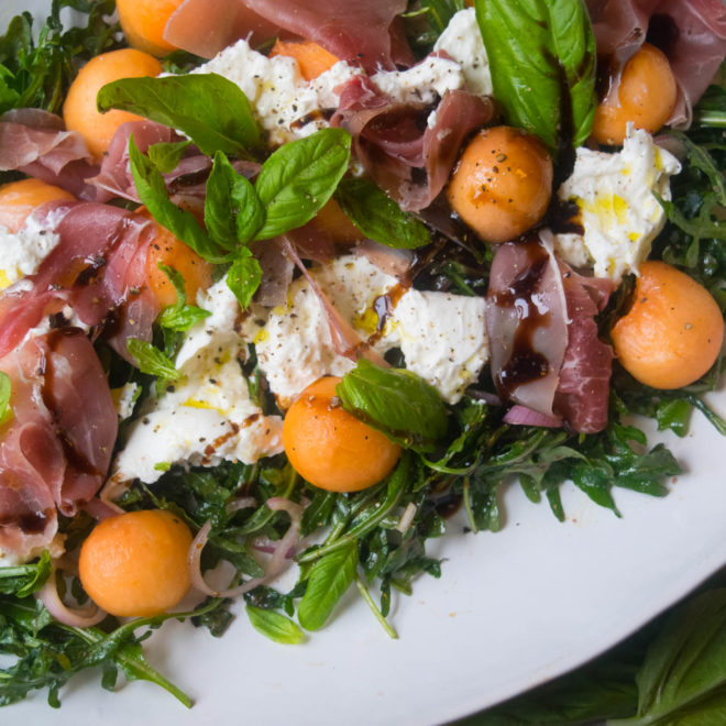 Prosciutto Melon Salad with Burrata Jawns I Cooked