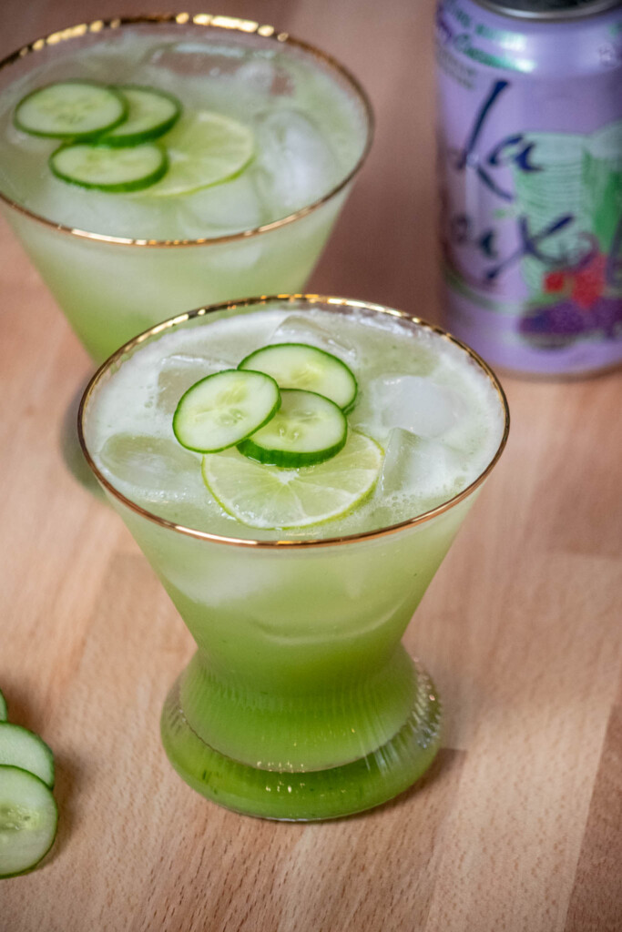 pour into a pitcher and serve with ice, and either mix in the seltzer, or allow guests to top the gin mixture with seltzer in their glass.