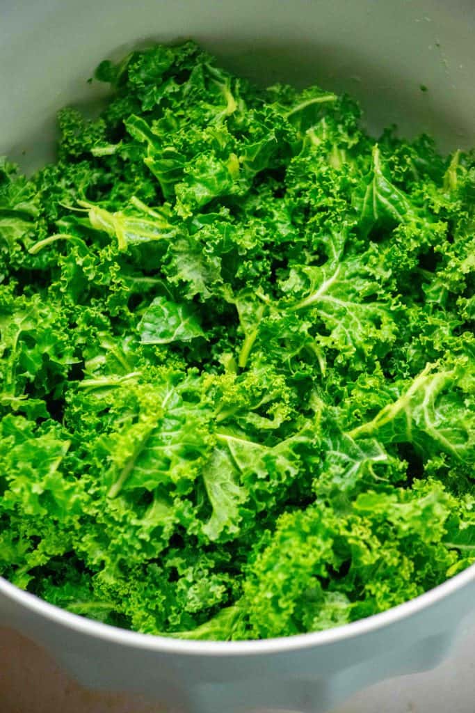 chop, clean, and massage kale