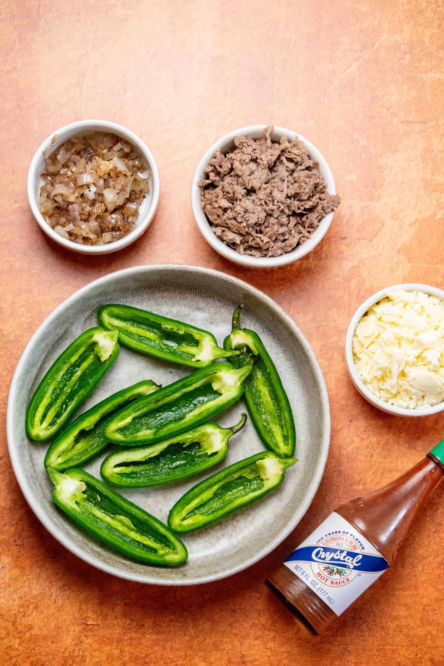 Cheese steak stuffed peppers
 ingredients 