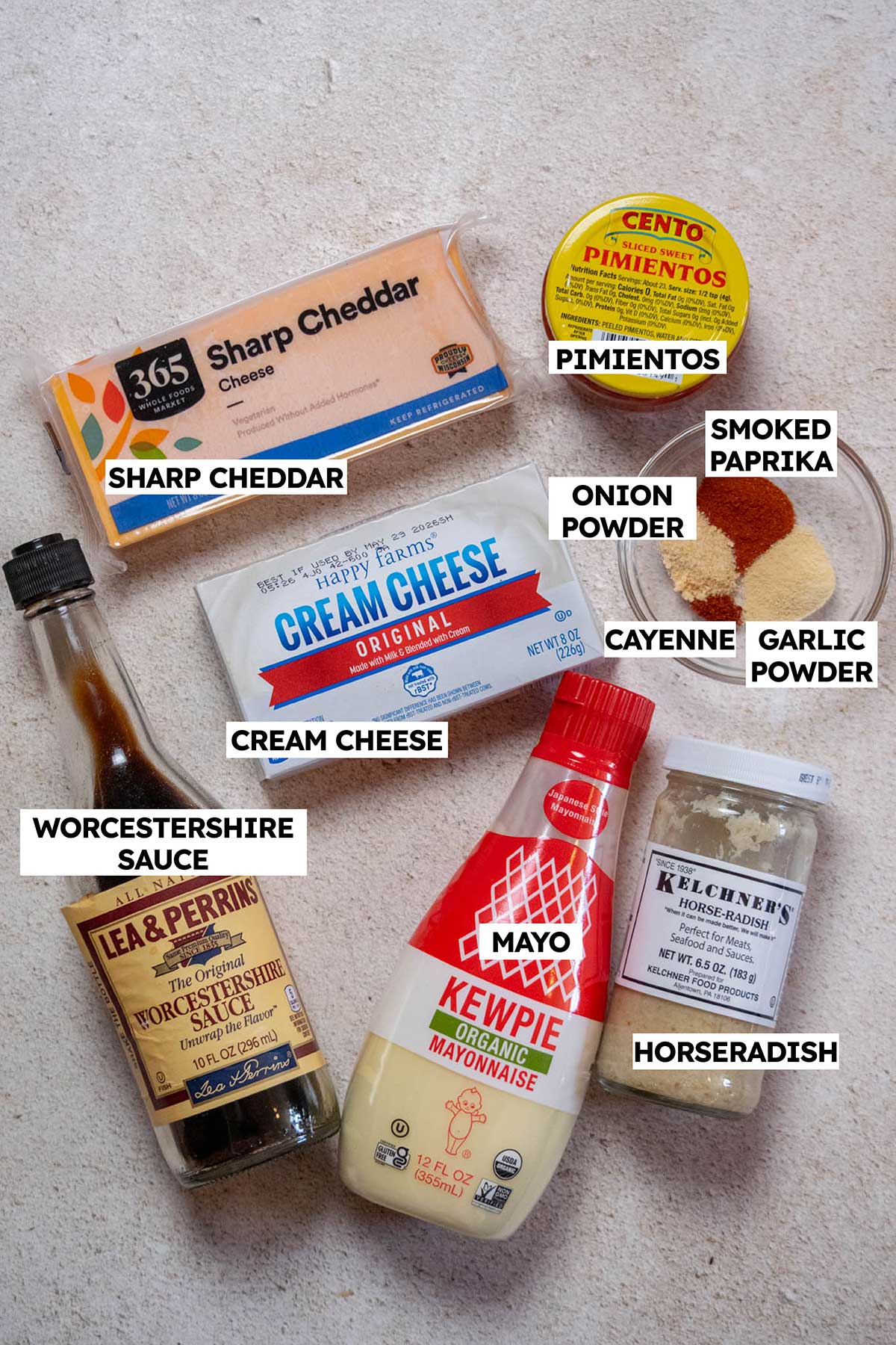 Pimento Cheese (with horseradish) Ingredients 