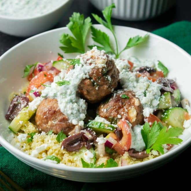 Greek Lamb Feta Meatball Bowls : Jawns I Cooked
