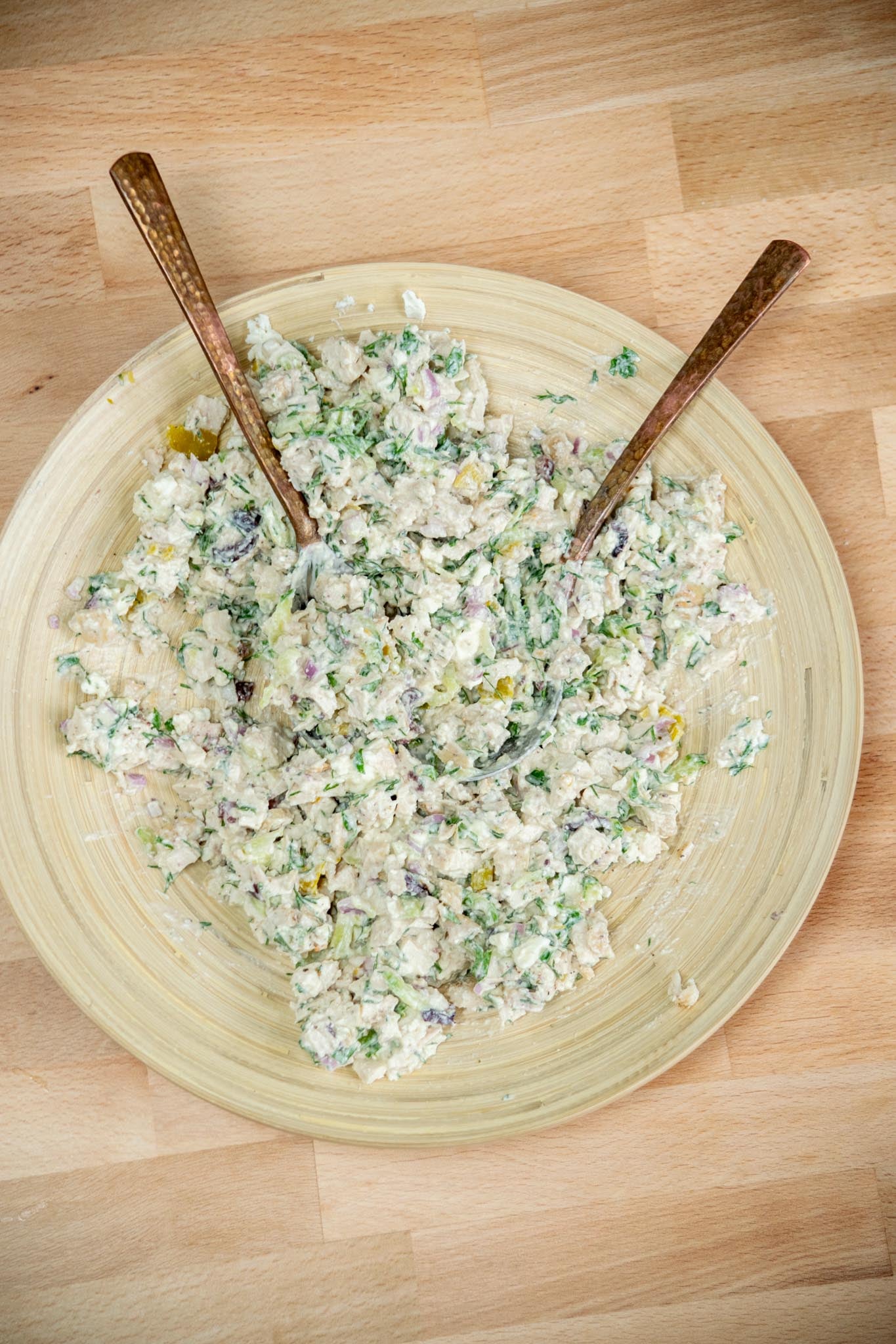 Add the dressing to the bowl, and toss well to combine.