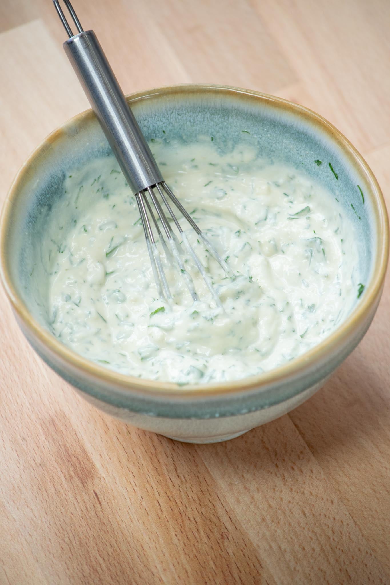 whisk the dressing until fully combined.