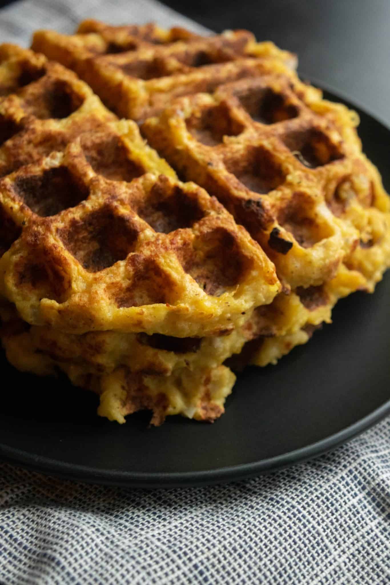 Spaghetti Squash Hash Brown Waffles with Parmesan Jawns I Cooked