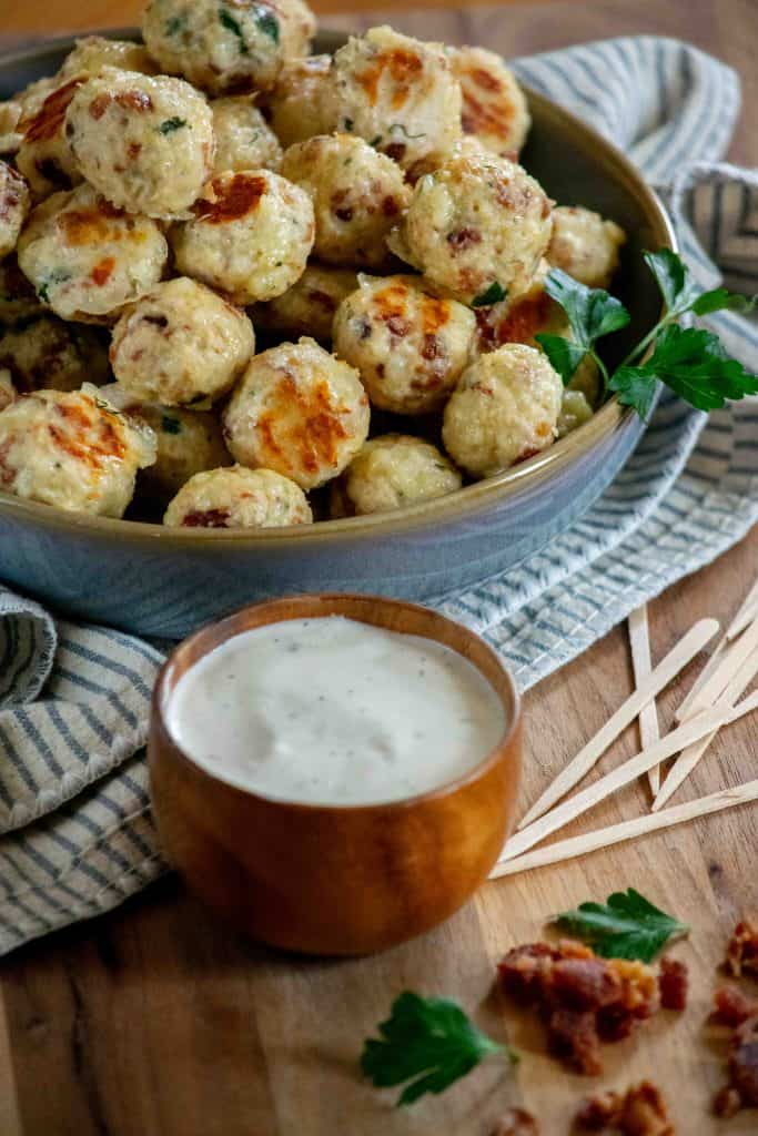Baked Chicken Bacon Ranch Meatballs