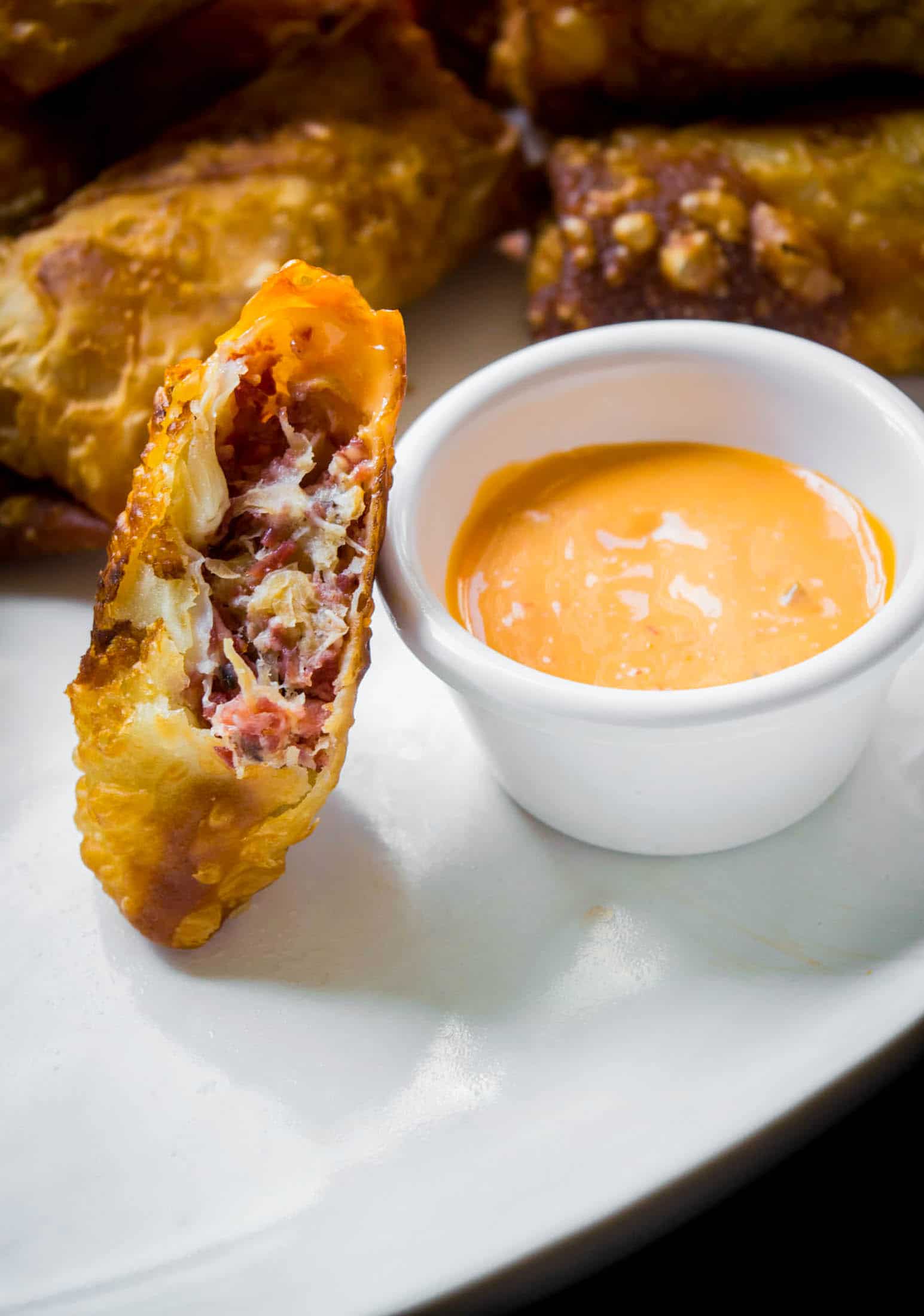 Reuben Egg Rolls with Bacon & Beer Sauerkraut Jawns I Cooked