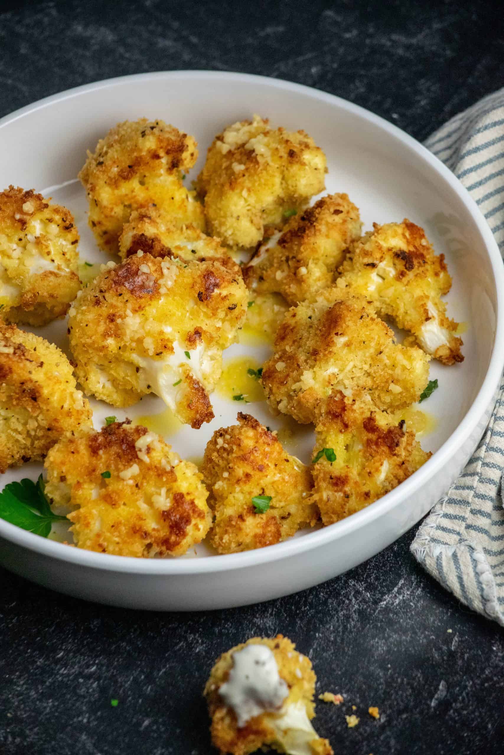 Baked Garlic Parmesan Breaded Cauliflower Recipe Jawns I Cooked