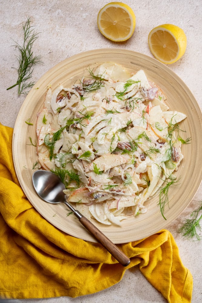 Fennel Apple Salad with Goat Cheese Dressing