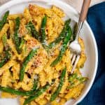 One Pan Pasta with Asparagus and Sun Dried Tomatoes
