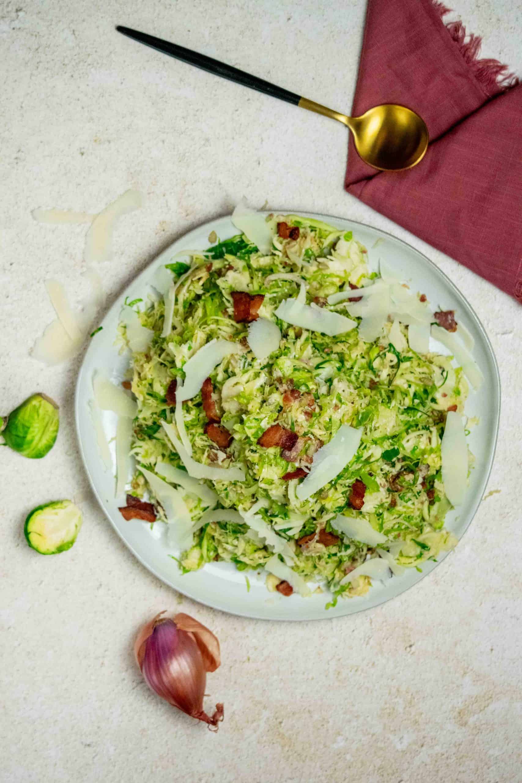 Shredded brussel sprout salad