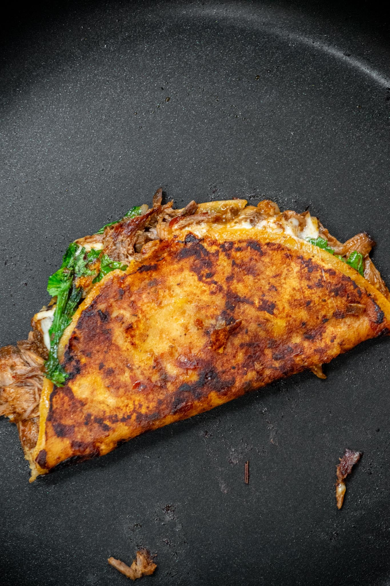 Flip. Fry on the other side for 2-3 minutes until warm and crispy.