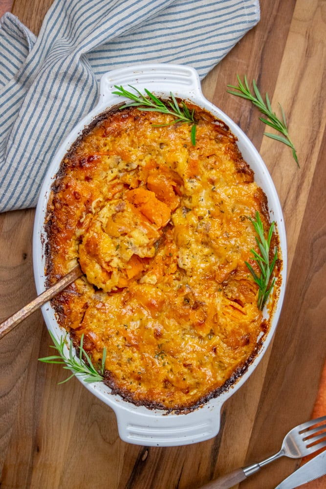 Sweet Potato Gratin with Smoked Gouda and Rosemary