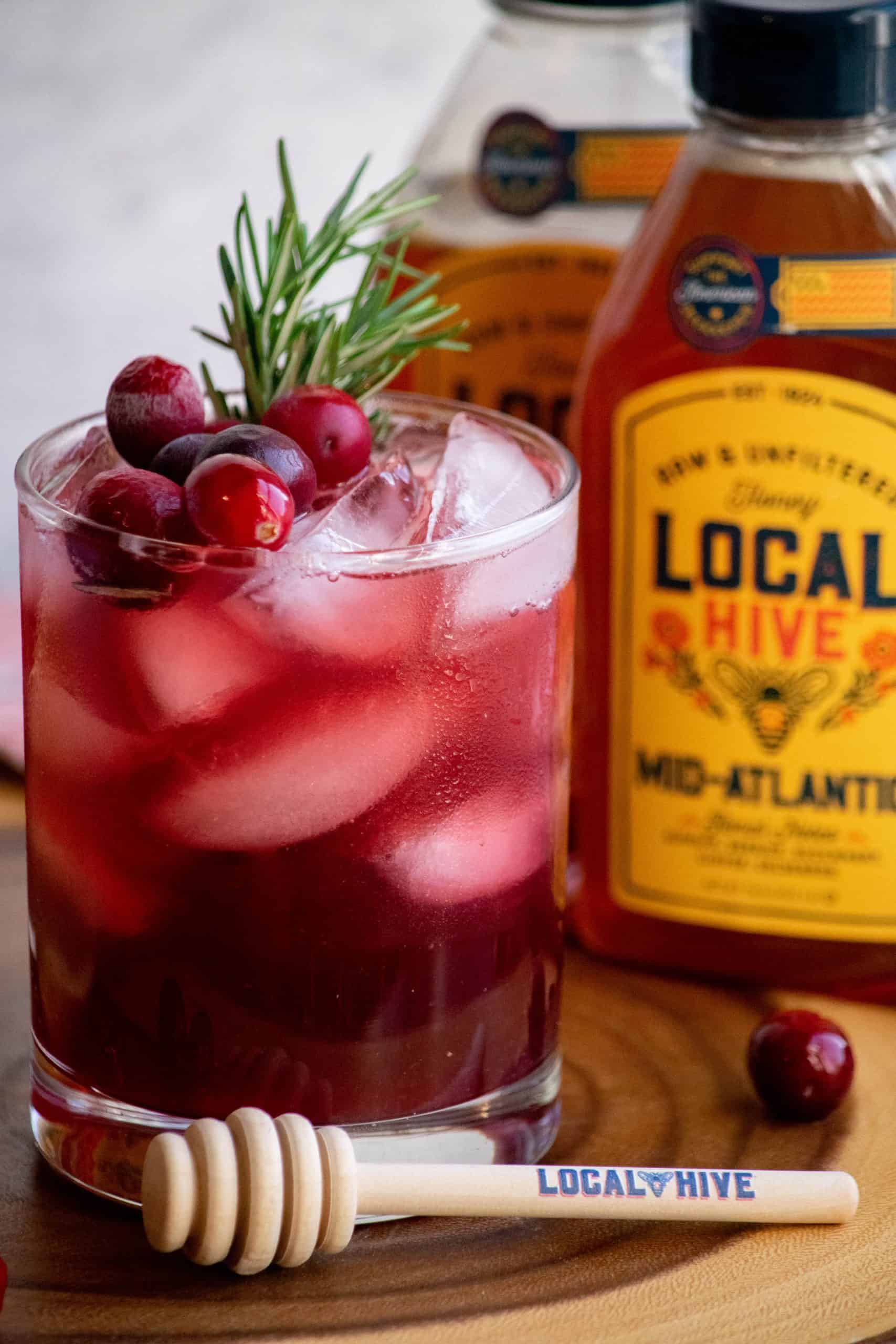 Cranberry & Rosemary Easy Christmas Cocktails with Bourbon Jawns I Cooked