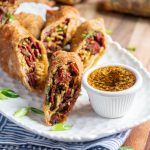 Mongolian Beef Ramen Egg Rolls
