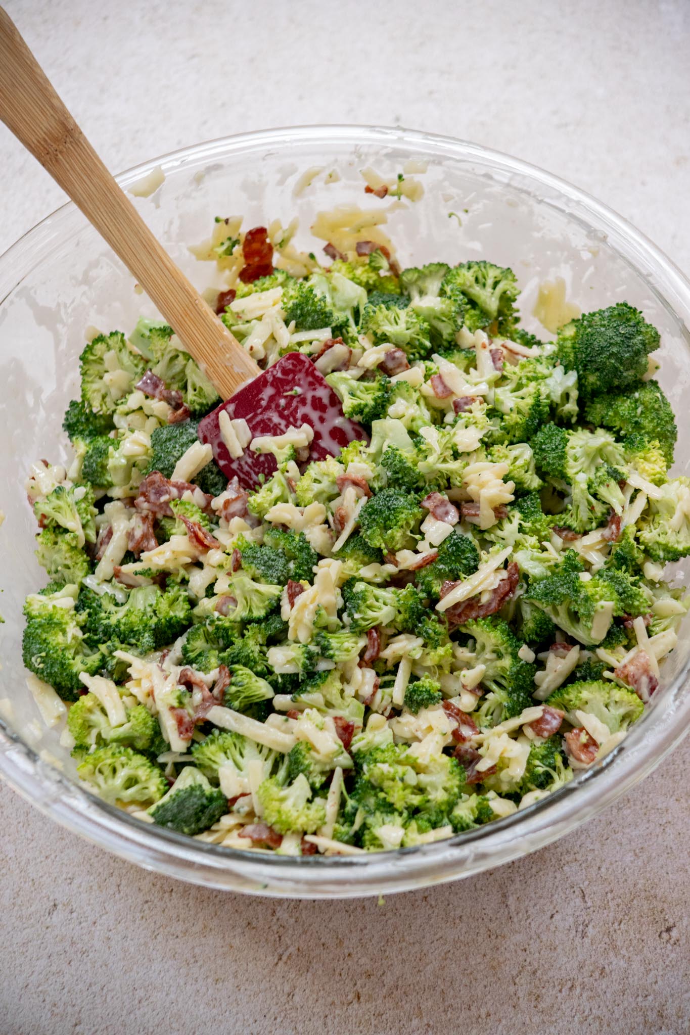Stir to combine, until all broccoli is well coated. For bets flavor, refrigerate for at least one hour prior to serving. 