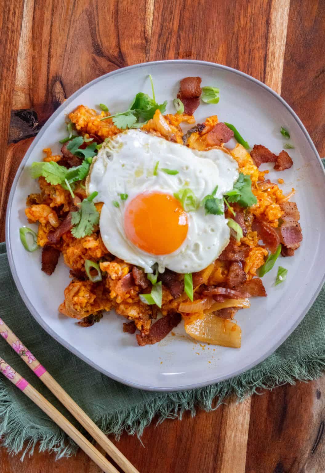 Kimchi Fried Rice with Bacon Jawns I Cooked