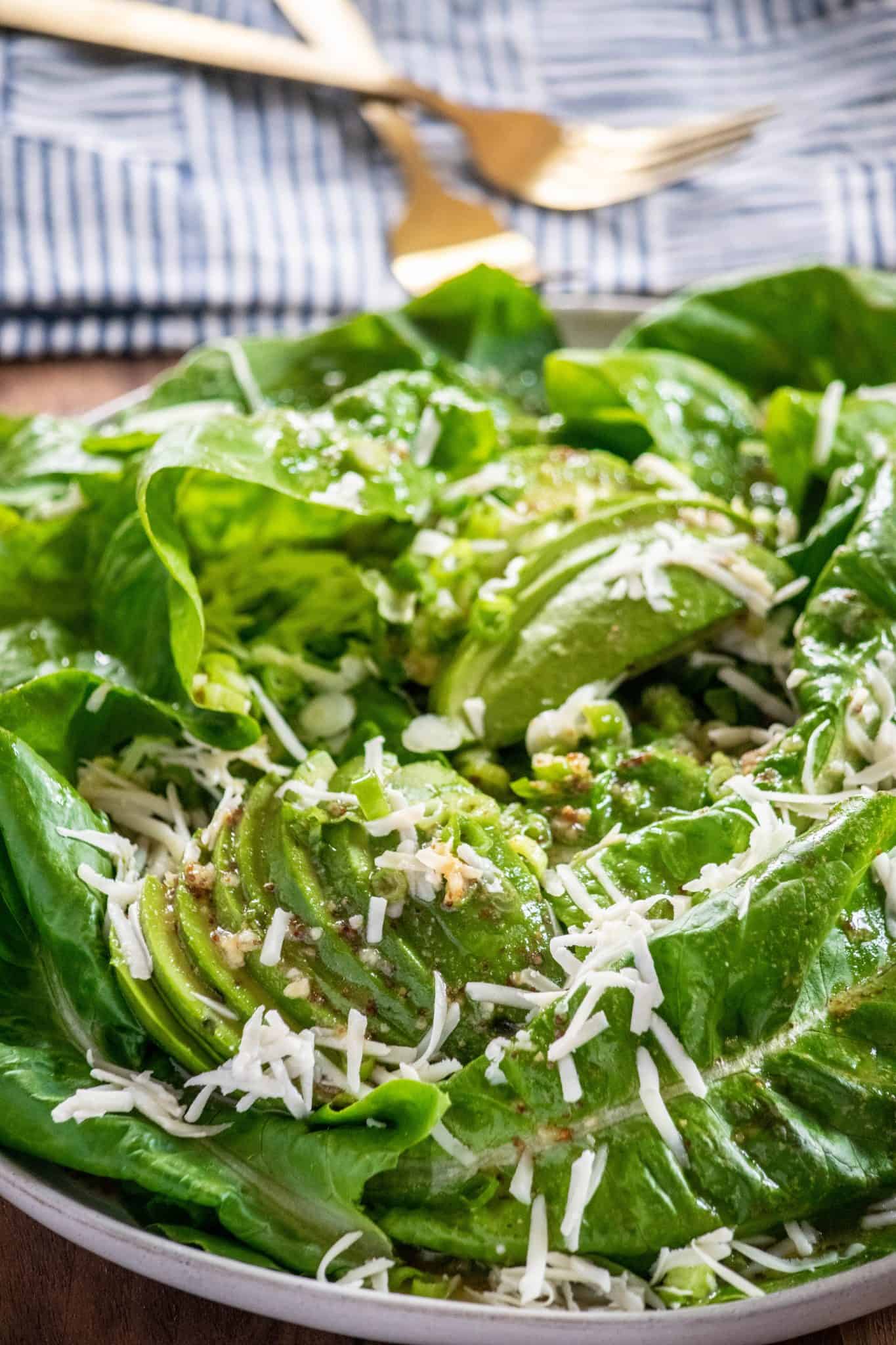 Butter Lettuce Salad with Avocado and Dijon Dressing Jawns I Cooked