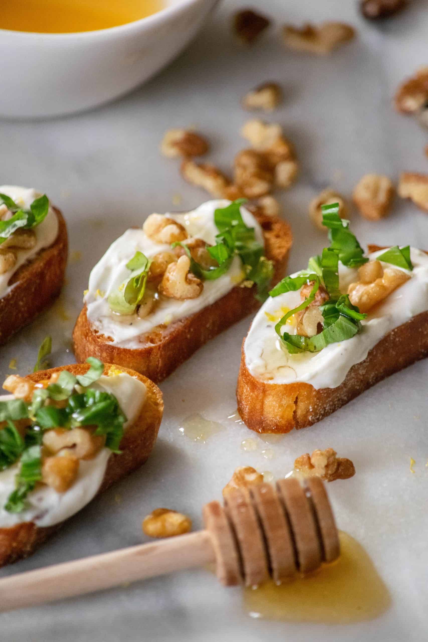Whipped Ricotta Toasts with Lemon Honey Drizzle : Jawns I Cooked