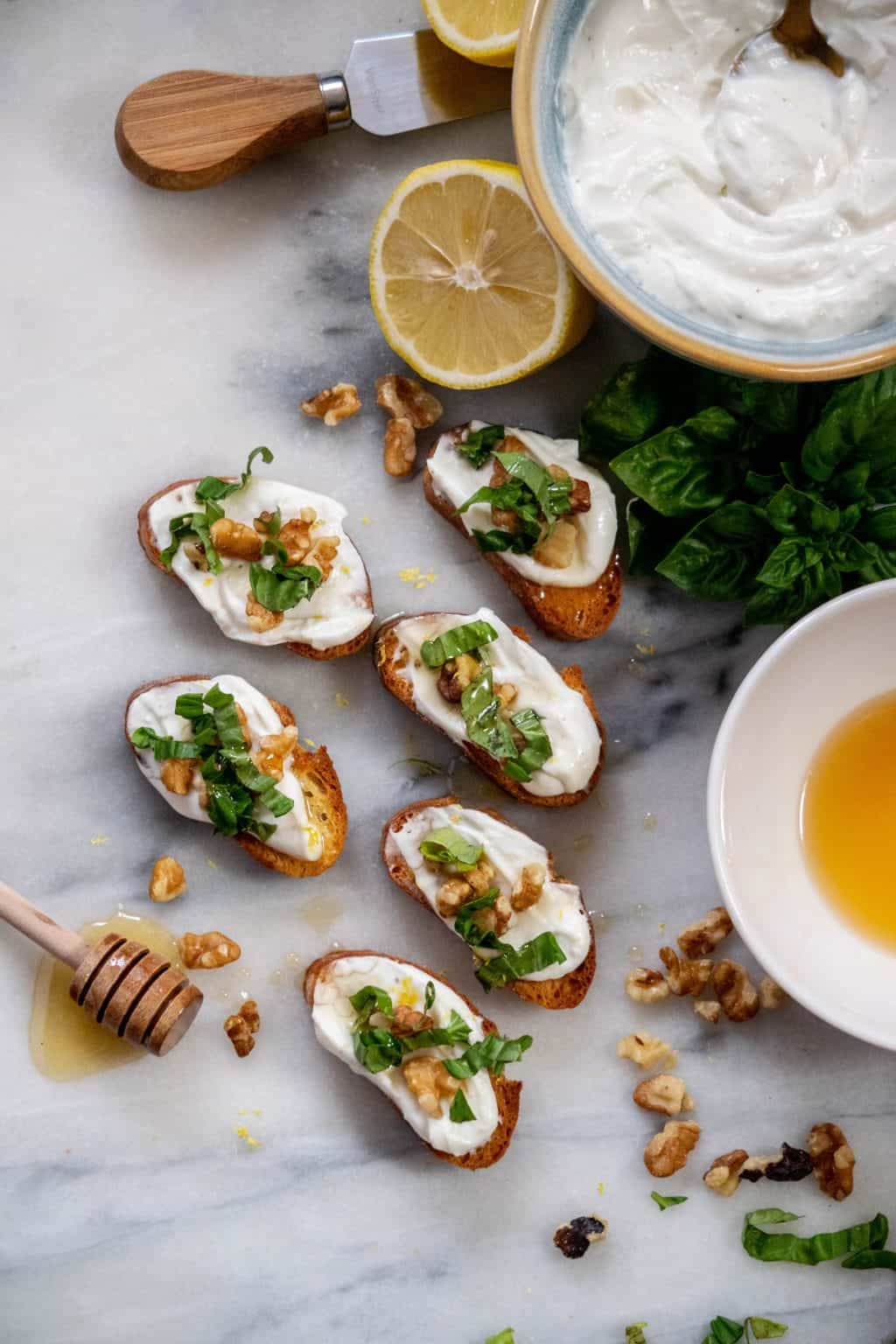Whipped Ricotta Toasts with Lemon Honey Drizzle : Jawns I Cooked