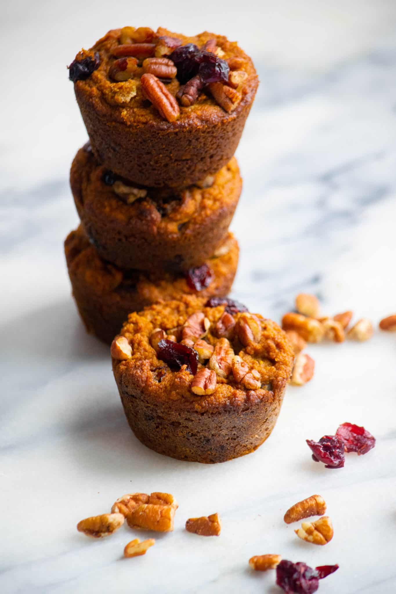 Almond Flour Pumpkin Muffins with Pecans and Cranberries Jawns I Cooked