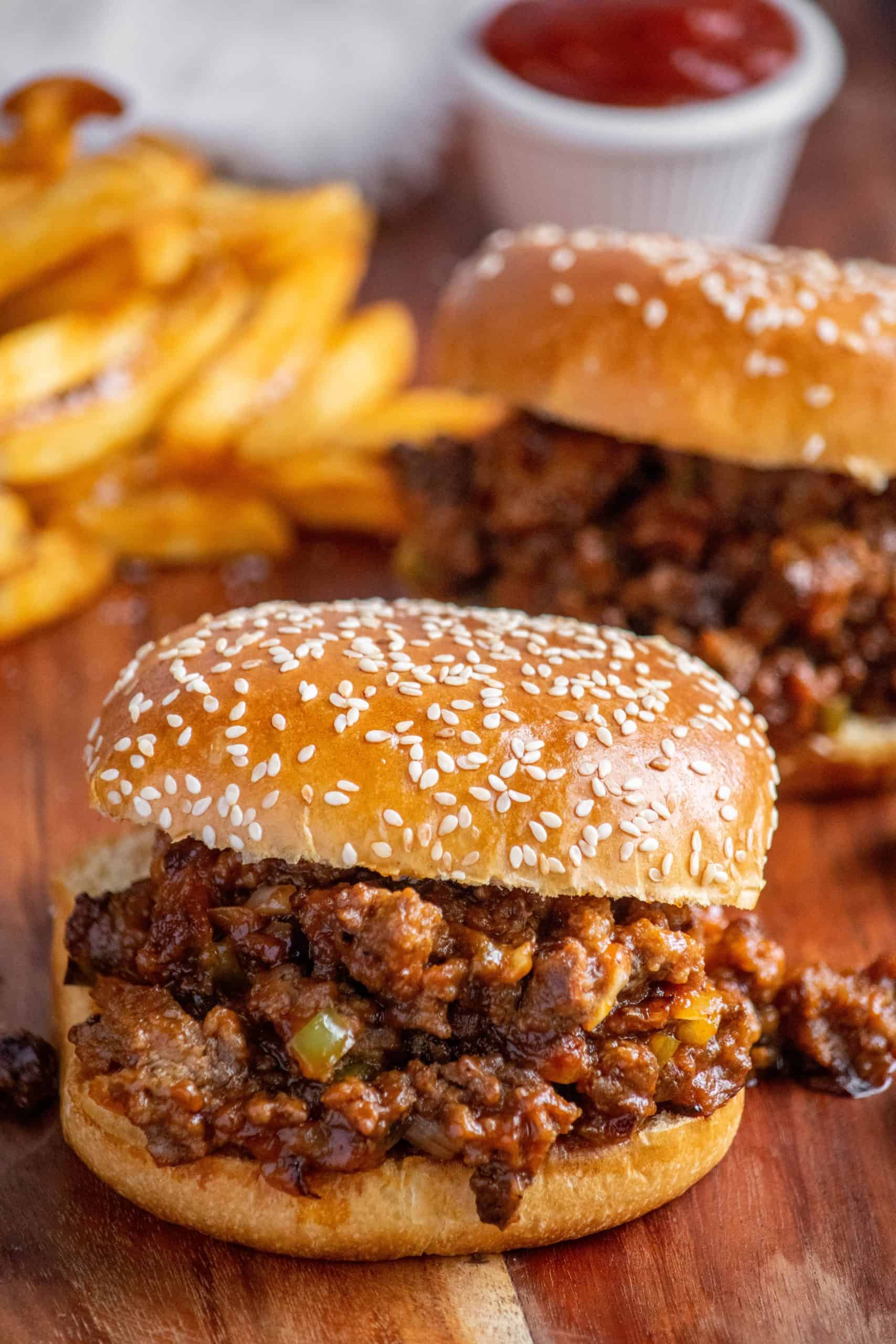 old fashioned sloppy joes with fries