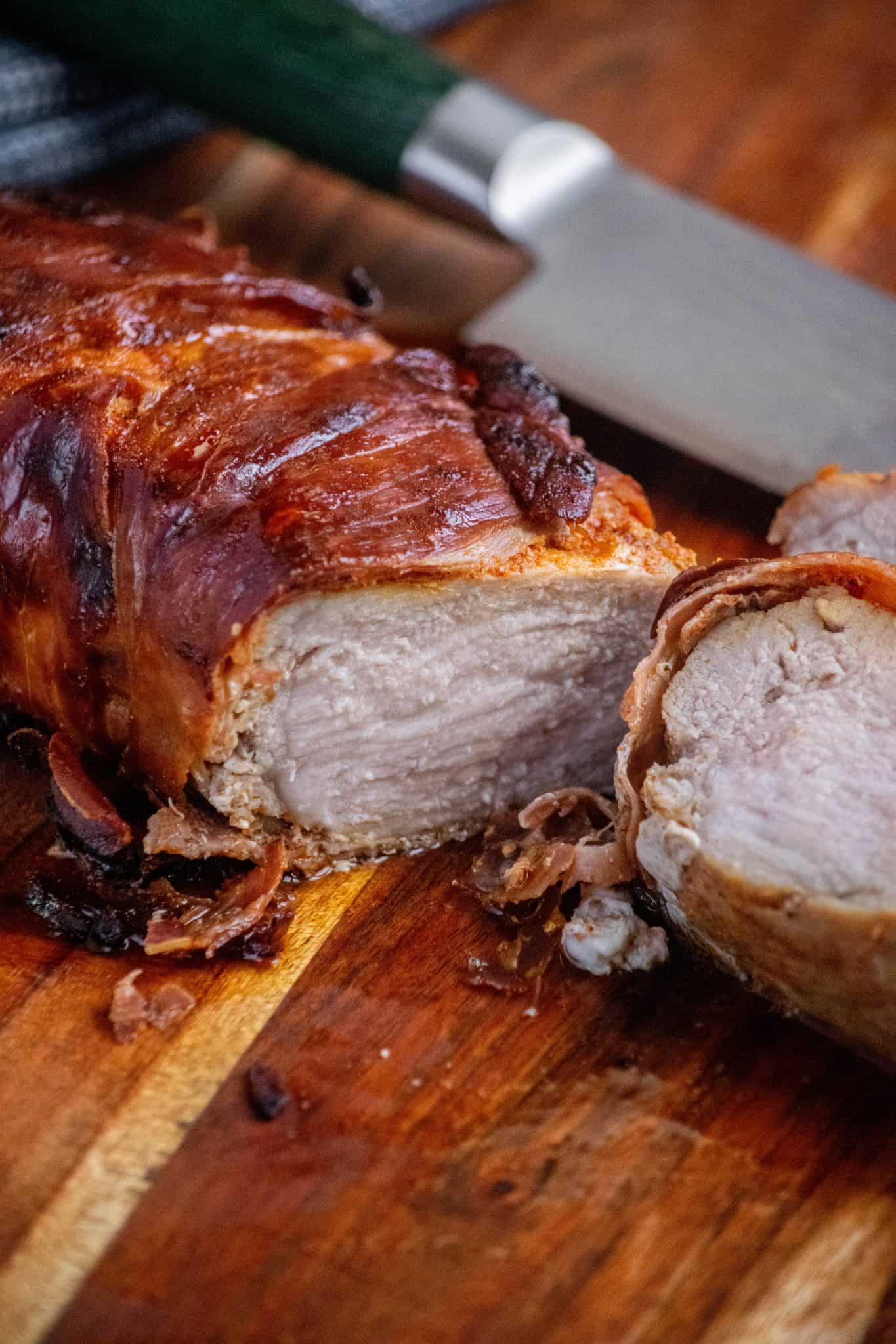 Prosciutto Wrapped Air Fryer Pork Loin Jawns I Cooked