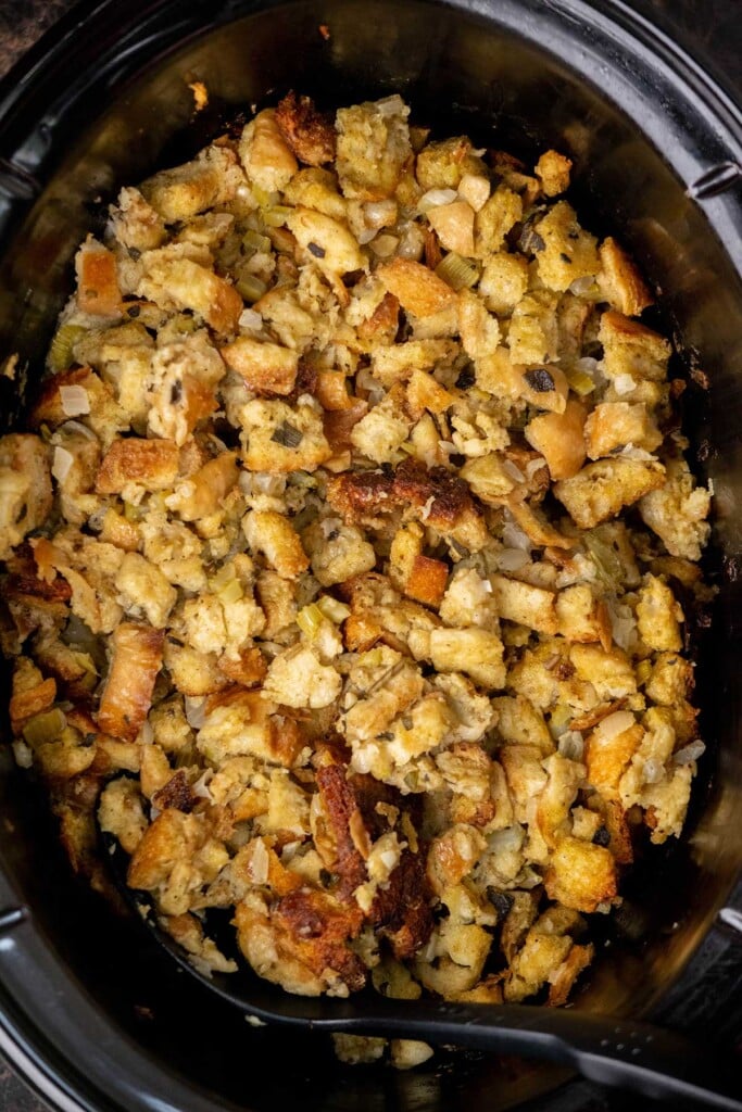 Reduce crockpot to low, and cook 3-3.5 hours, until sides are crispy and inside is cooked through.