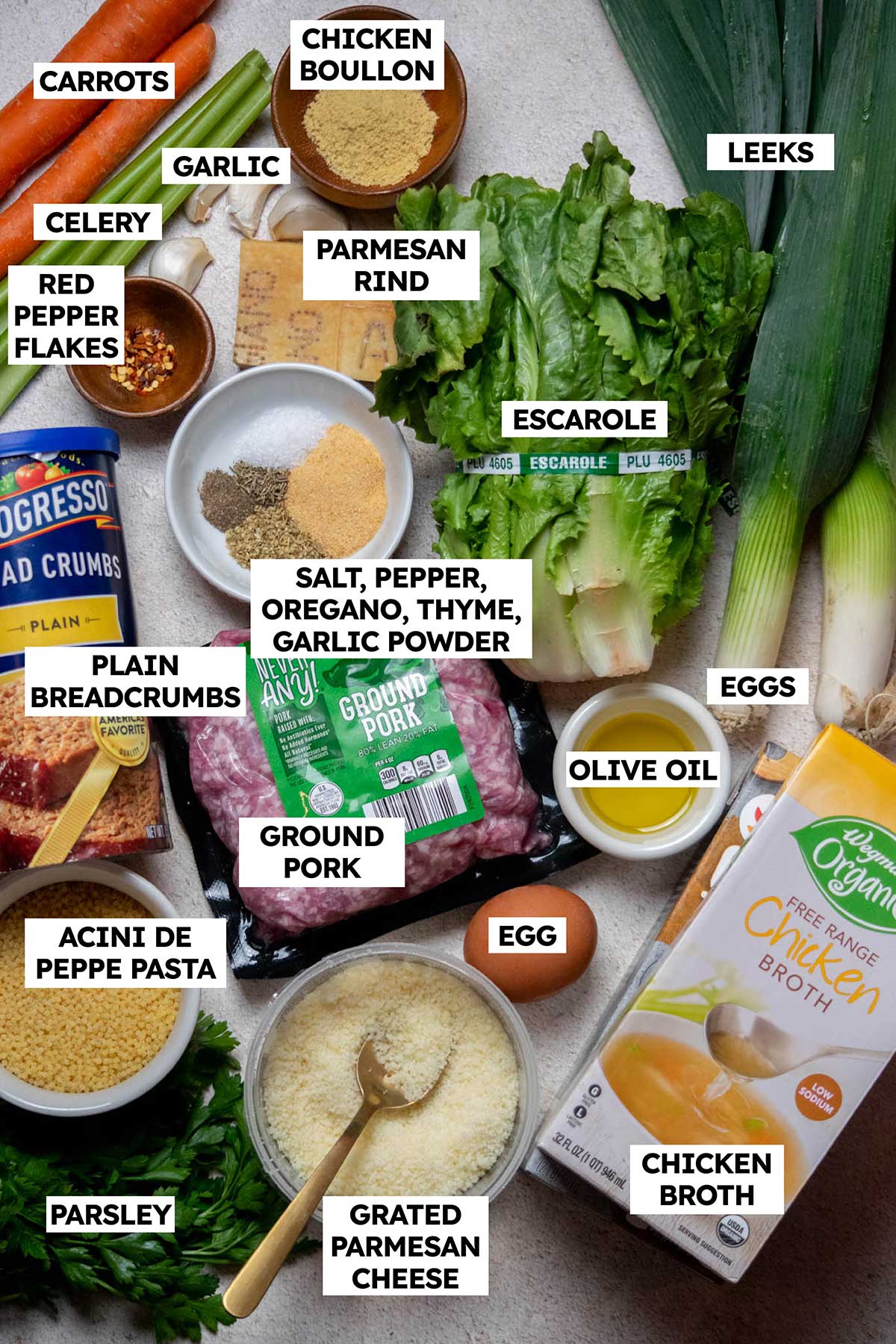 Italian Wedding Soup with Leeks Ingredients