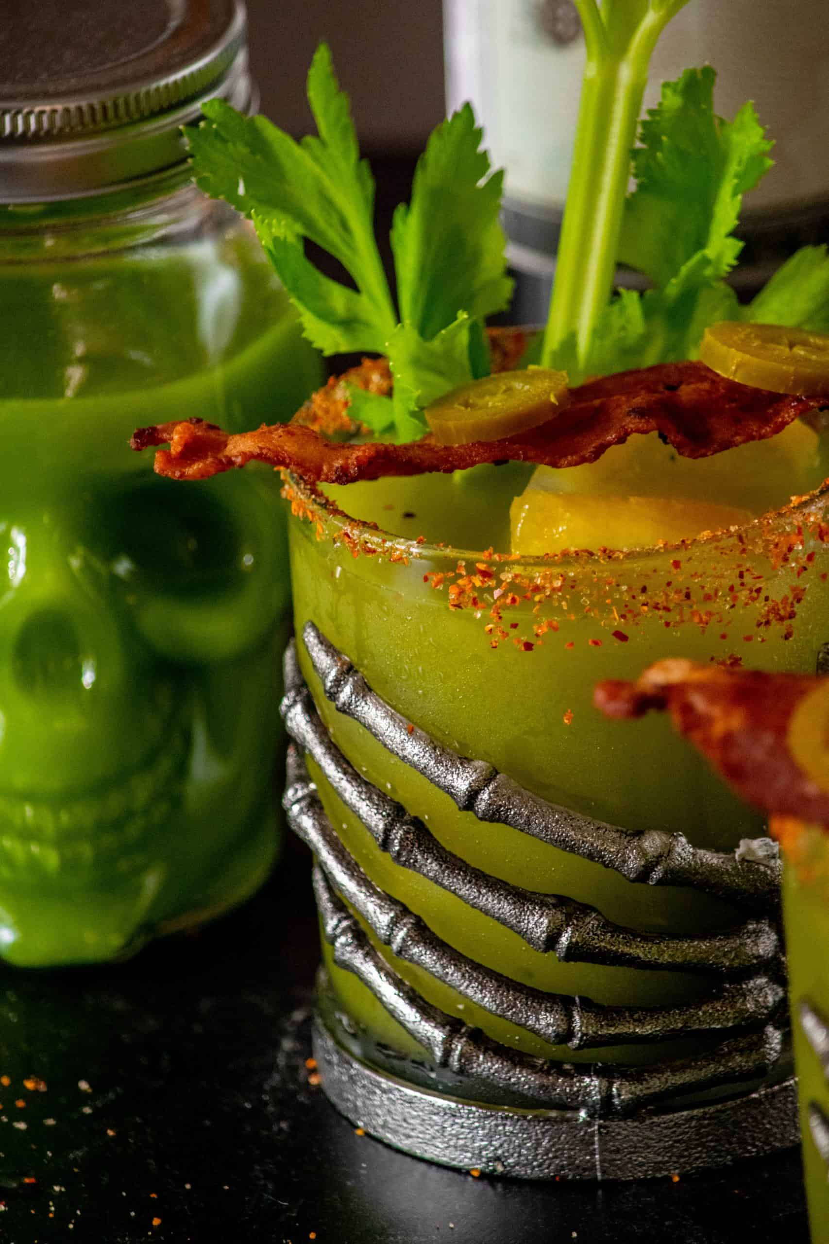 Ghoulishly Green Bloody Mary Jawns I Cooked