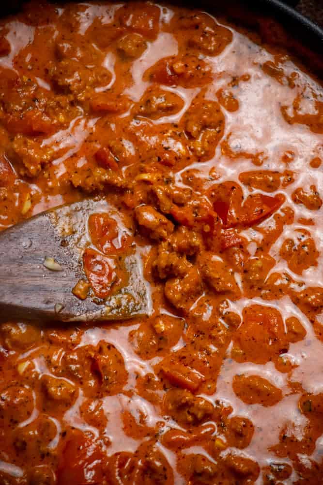 Simmer until the sauce thickens.