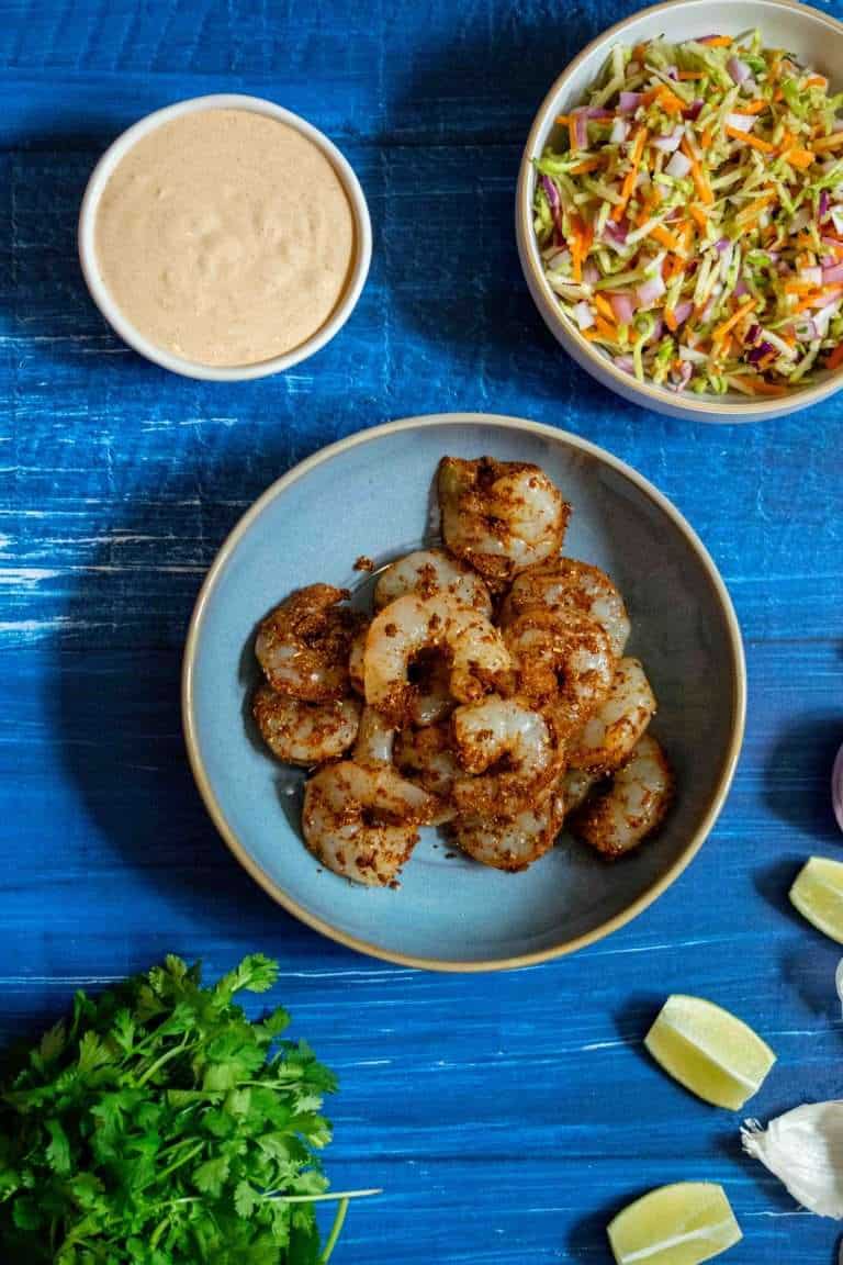 Baja Shrimp Tacos with Honey Lime Slaw and Spicy Sauce Jawns I Cooked
