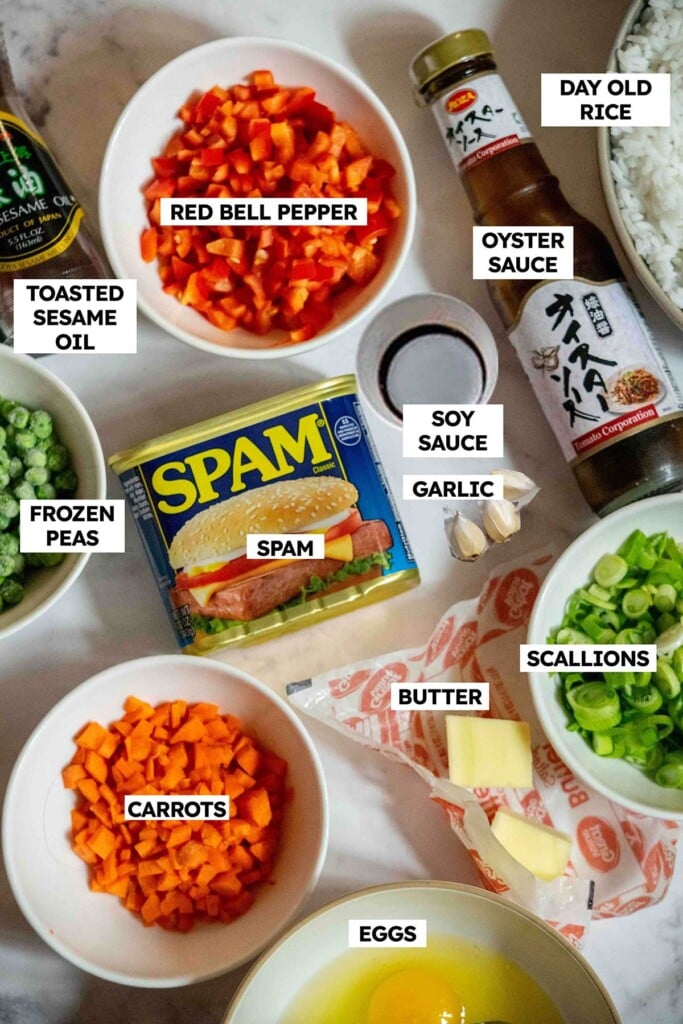 Spam Fried Rice Recipe Ingredients