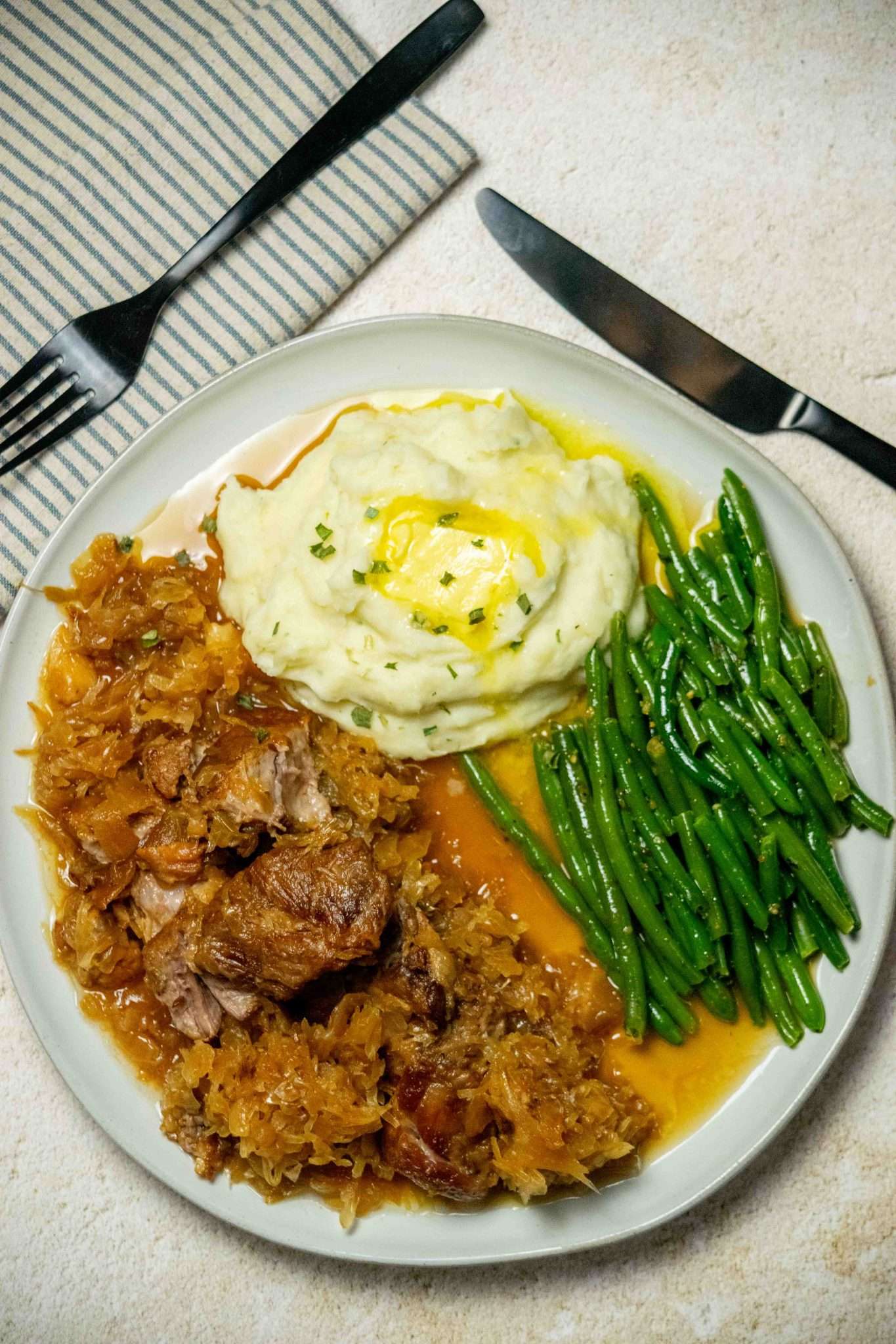 Braised Country Style Pork Ribs and Sauerkraut Jawns I Cooked
