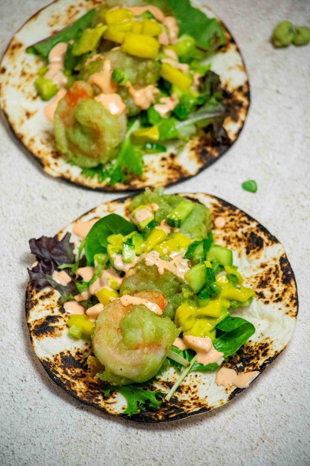 Crispy Wasabi Fried Shrimp Tacos with Sriracha Mayo Sauce Jawns I Cooked