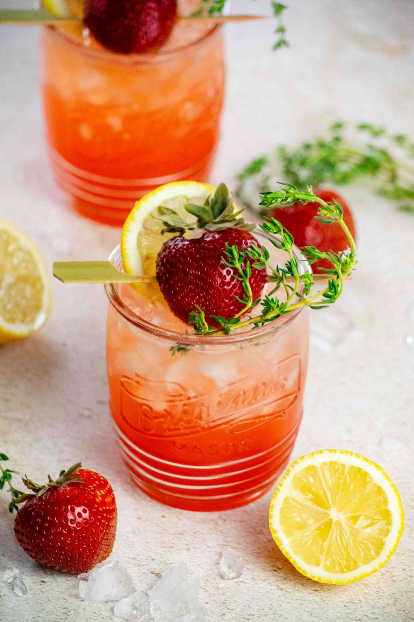 Strawberry Thyme Vodka Lemonade Cocktail Recipe Jawns I Cooked