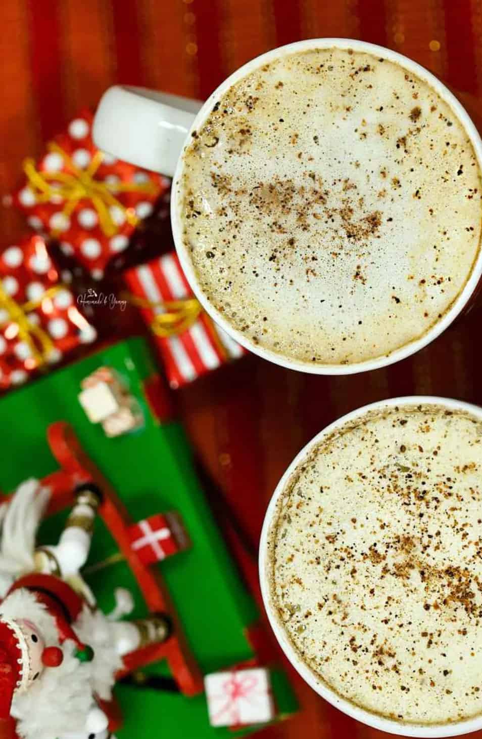 Homemade Rum & Eggnog Latte