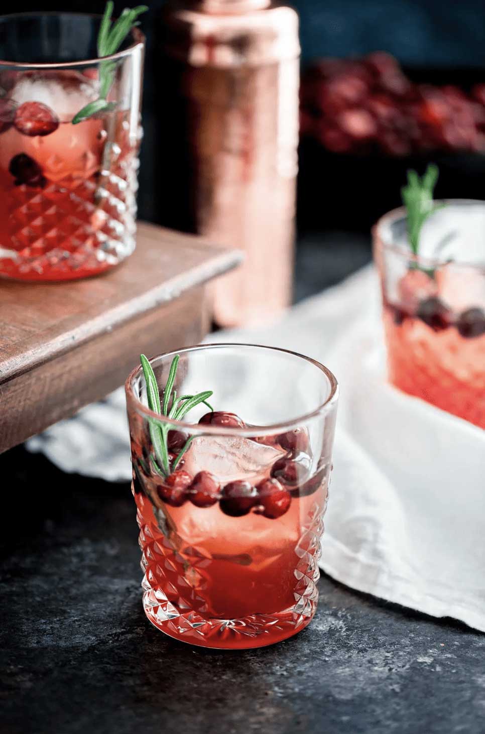 Cranberry Rosemary Shrub Cocktail