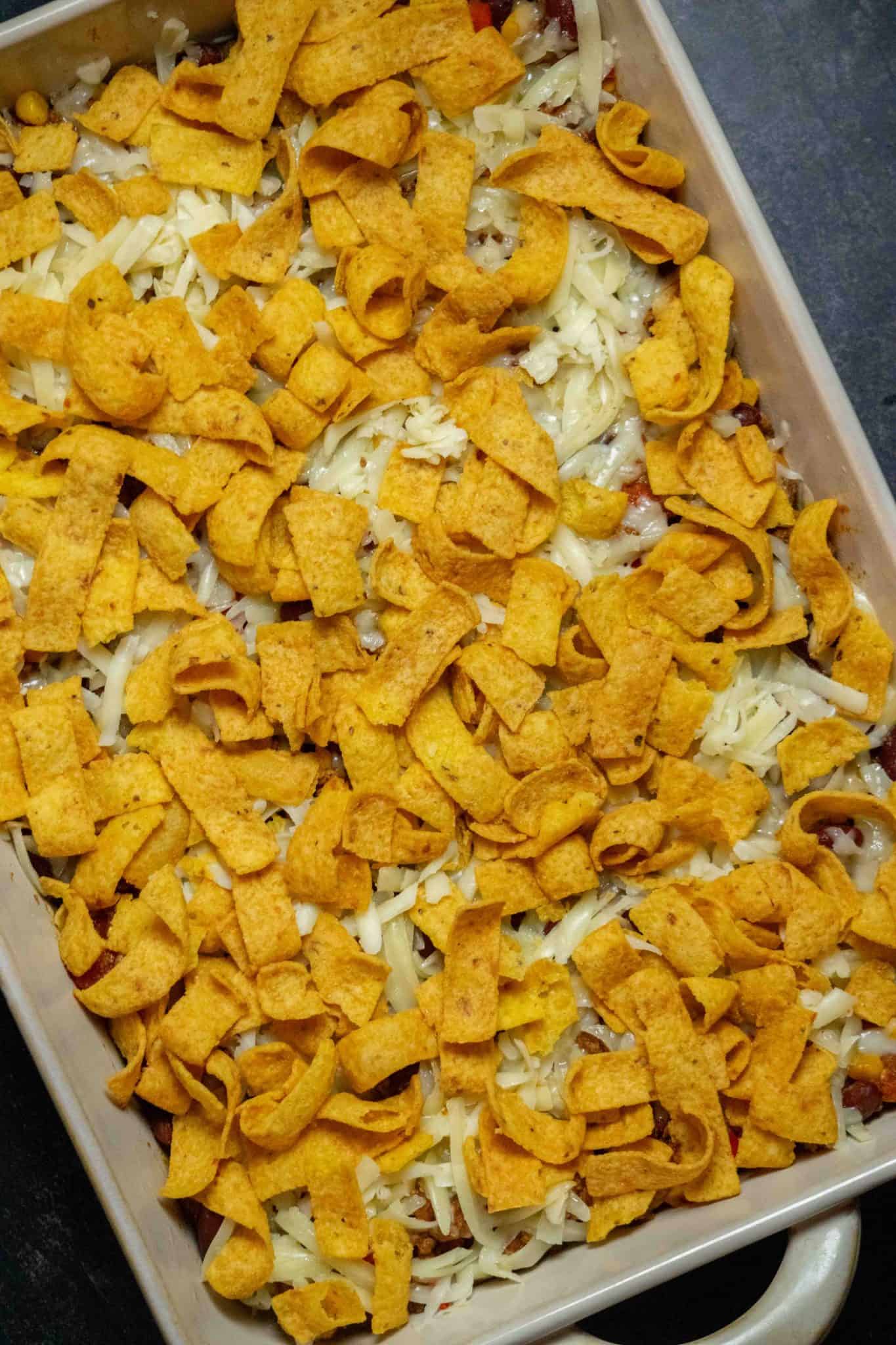 Easy Ground Beef Chili Frito Pie Casserole Recipe Jawns I Cooked