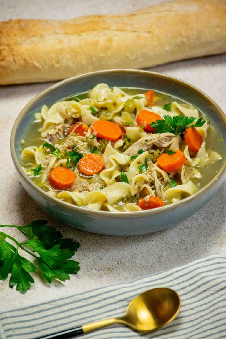 Easy and Comforting Leftover Rotisserie Chicken Noodle Soup Jawns I