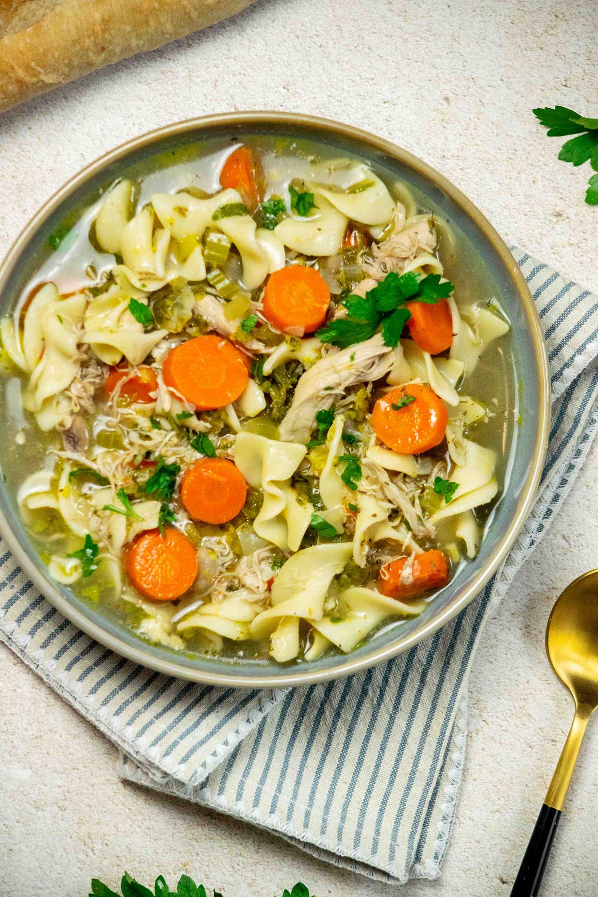 Rotisserie Chicken Noodle Soup -30 Minute (with Leftover Rotisserie Chicken)