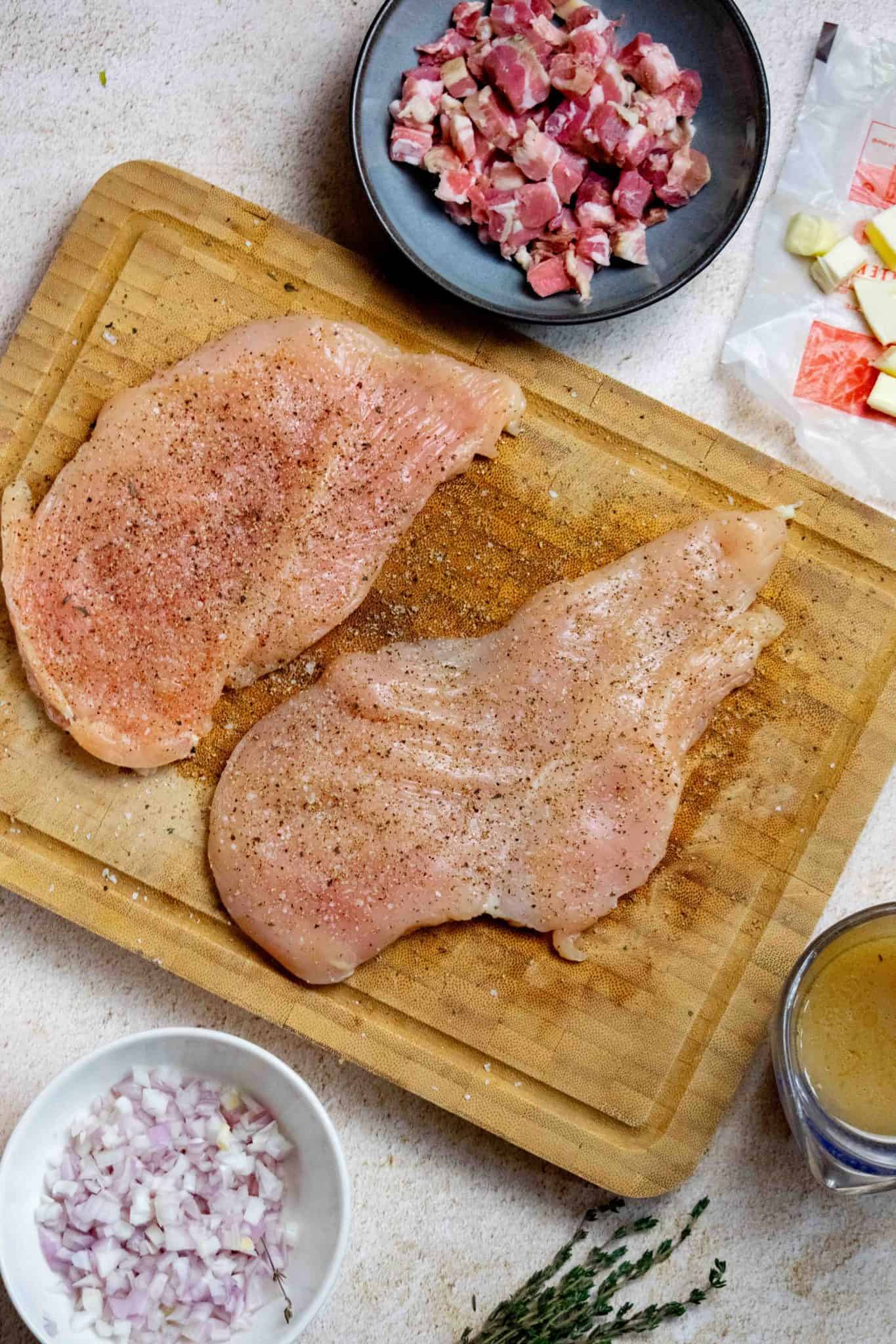 Tuscan Pancetta Chicken Breast in Garlic Cream Sauce Jawns I Cooked