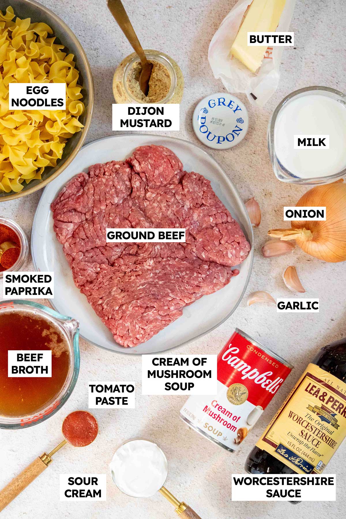 Beef Stroganoff Hamburger Helper (One-Pot) Ingredients