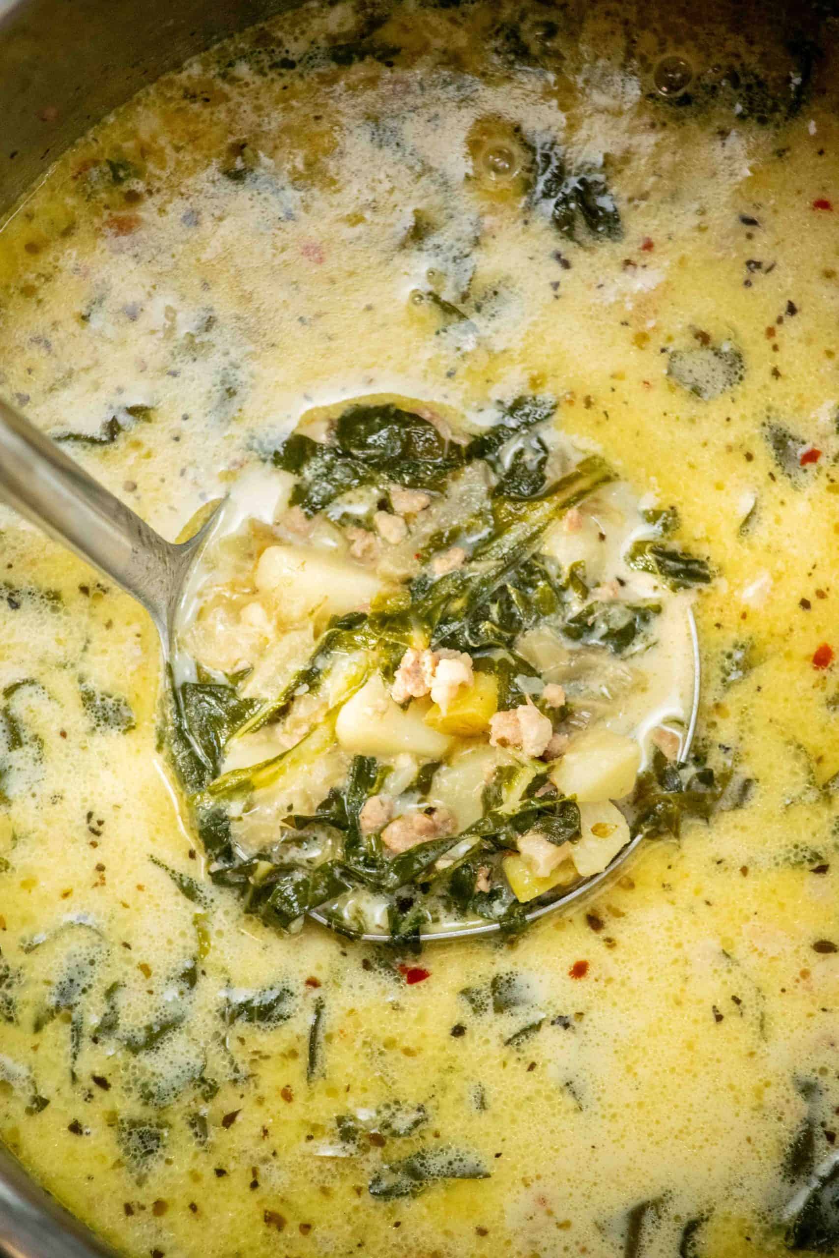 Instant Pot Zuppa Toscana Soup with Pancetta and Swiss Chard