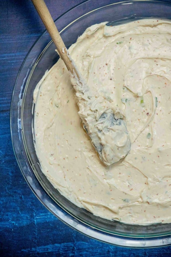 smooth cream cheese mixture into a shallow dish or pie plate